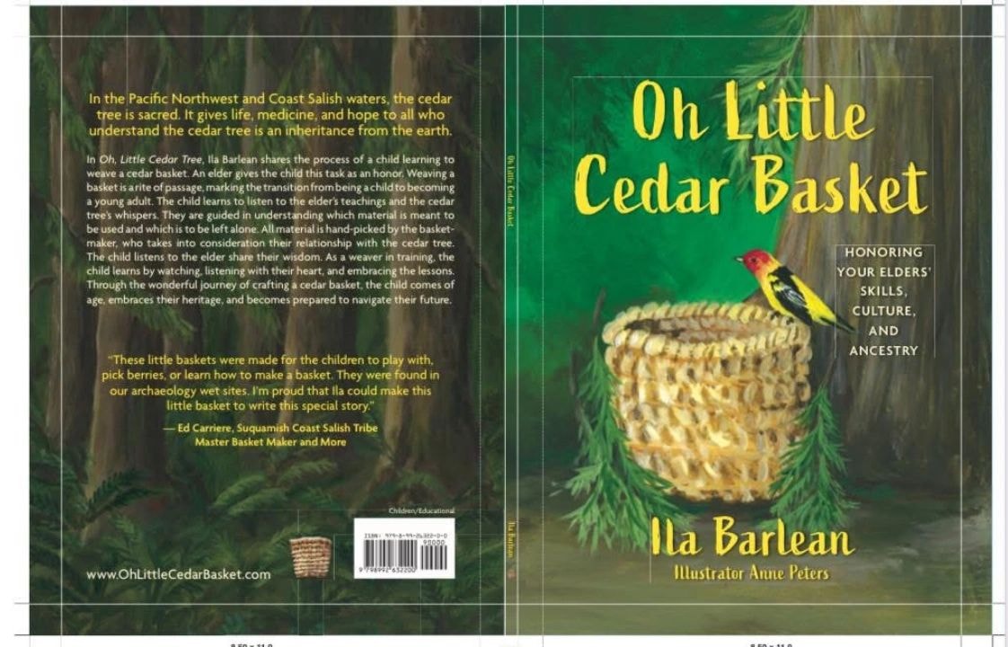 Oh Little Cedar Basket full book spread front and back cover